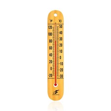 Large 10.5 Inch Vertical Wood Thermometer For Indoor Outdoor Use Wide Range -