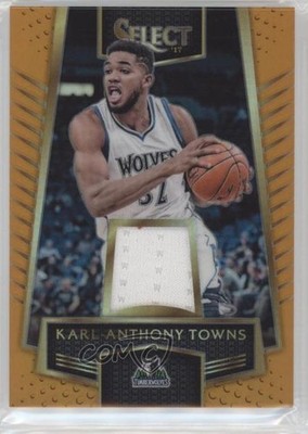 2016-17 Panini Select Swatches Orange Prizm 19/60 Karl-Anthony Towns #47 i5q
