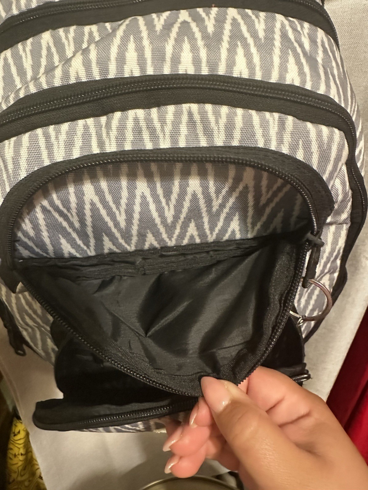 Roxy Backpack Gray Geometric Shaped Pattern Adjus… - image 4