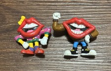 Tang Lips PVC Toy Figure Lot 2 Vintage 80s Applause General Foods