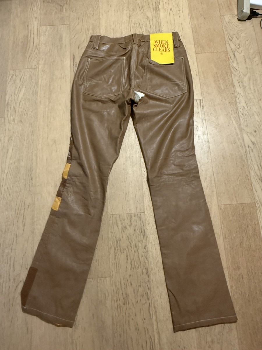 When Smoke Clears Leather Pant Tan Size 26 View 4