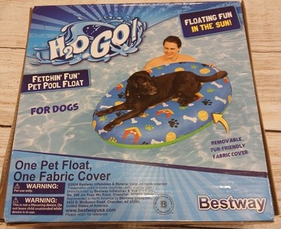 H2O GO! Dog Inflatable Pool Float Removable Fabric Cover Fur Friendly New In Box