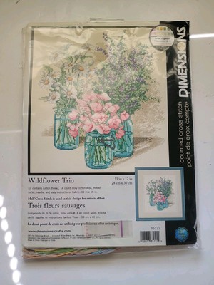 Dimensions Counted Cross Stitch Kit #35122 ''Wildflower Trio'' READ