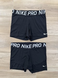 Set of 2 Nike Pro Women's Compression Shorts LARGE & XL Black Dri Fit Gym 2.5"