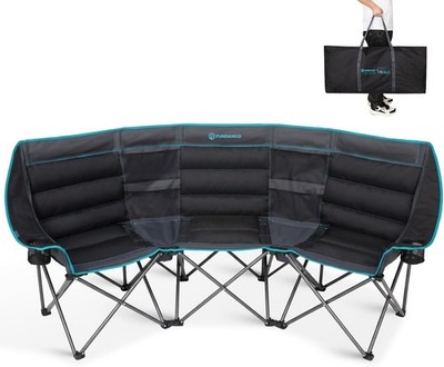 Extra breiter 3-Sitzer Campingstuhl, 450 kg strapazierfähiges Klappsofa, gepolstert 3 Perso