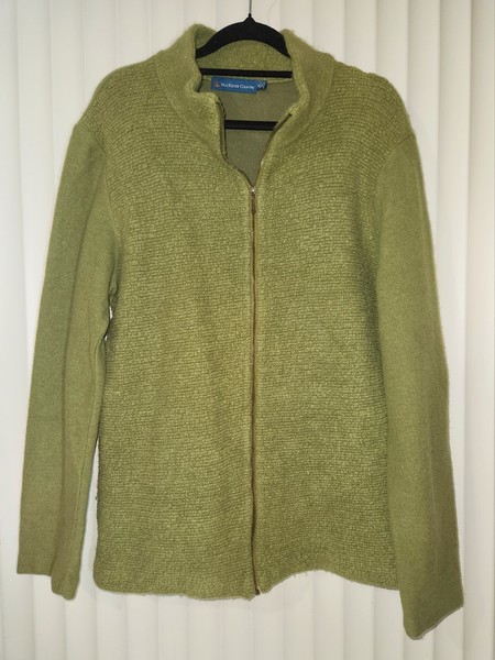 XL Mackenzie Country 70% Marino Wool Angora Sportsware Jacket Green New Zealand