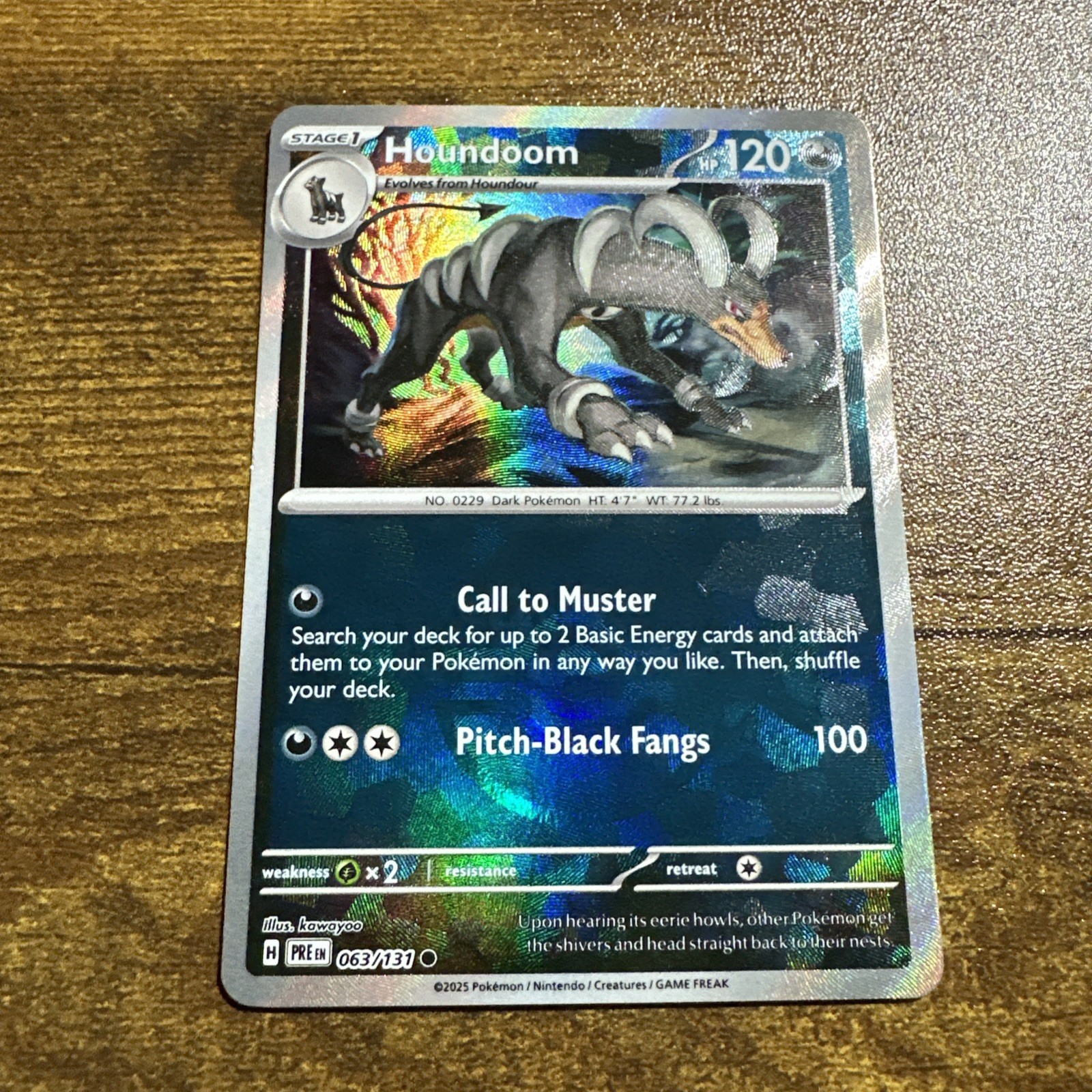 Houndoom (Poke Ball Pattern) 063/131 Holo SV: Prismatic Evolutions Pokemon NM