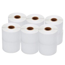12 Rolls Direct Thermal Labels 2-1/4'' x 1-1/4'', Permanent Adhesive Shipping...