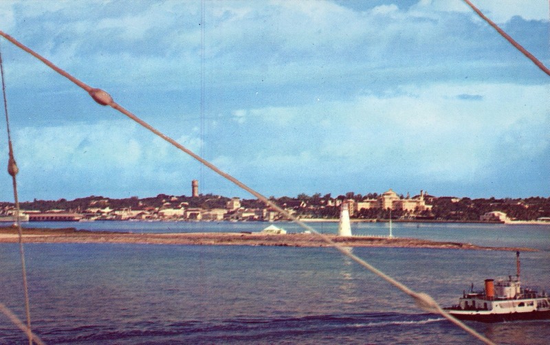 Skyline Of Nassau, Bermuda From Across The Harbor 1960’s Postcard