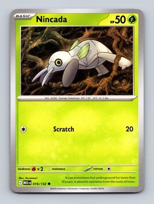 TCG Pokemon Karte Nincada MEG 016/132 Eng Kuroimori Mega Evolution