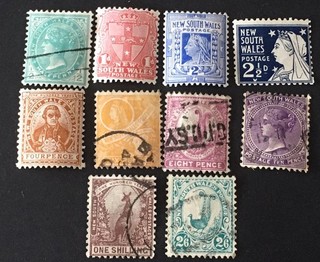 Australia New South Wales 1905 MINT/ VFU Full Set x10 Stamps Light Hinged