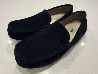 UGG Men’s Alder Faux Fur Suede Slippers In Black Size 8 US MSRP $100 - Image 1 of 4