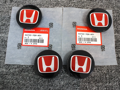 #ad 4 Set JDM Red H Wheel Center Caps Hubs Cover Cap 69mm NEW Fit For HONDA CIVIC $16.59