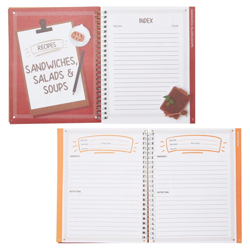 Family Recipe Book to Write In Spiral Bound Make Your Own Cookbook, Blank Inside - Image 4 of 4