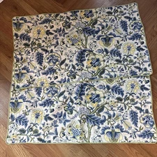 2 Waverly King Pillow Shams Cases ~Regency Jacobean Floral Light Cream & Blue