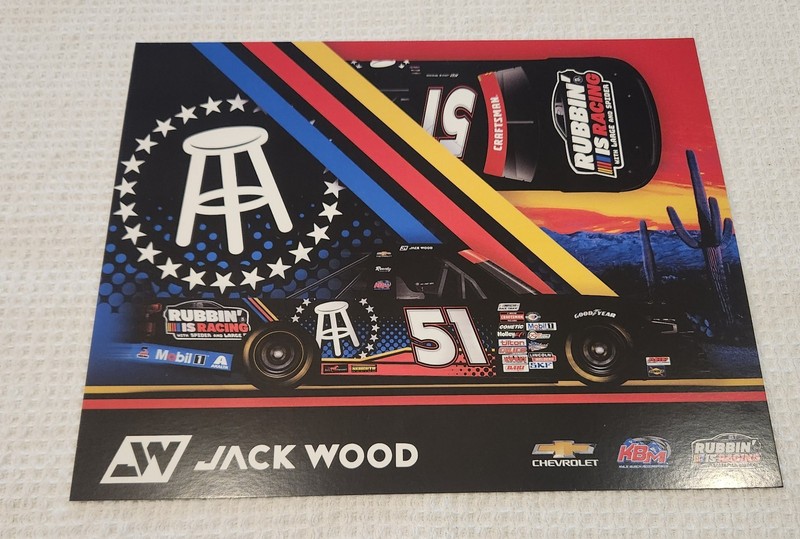 2023 Jack Wood "Barstool Rubbin' is Racing" NASCAR postcard