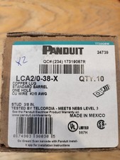Panduit LCA 2/0-38-X Taco de Cobre # 2 AWG / 3/8" Caja de 10 Agujeros