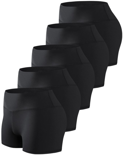 TELALEO 5-Pack Women's 3" Volleyball Compression Shorts