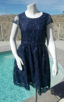 girls navy blue lace dress