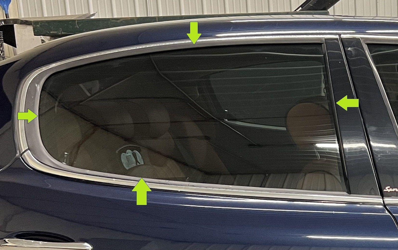 2003-2007 MASERATI QUATTROPORT RIGHT PASSENGER REAR DOOR GLASS WINDOW