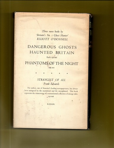 Haunted Waters Elliott O'Donnell Hard Cover Dust Jacket First Edition - Picture 3 of 4