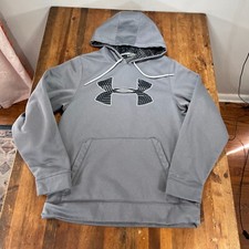 Under Armour Hoodie Mens Small Gray Coldgear Long Sleeve Sweatshirt Pullover