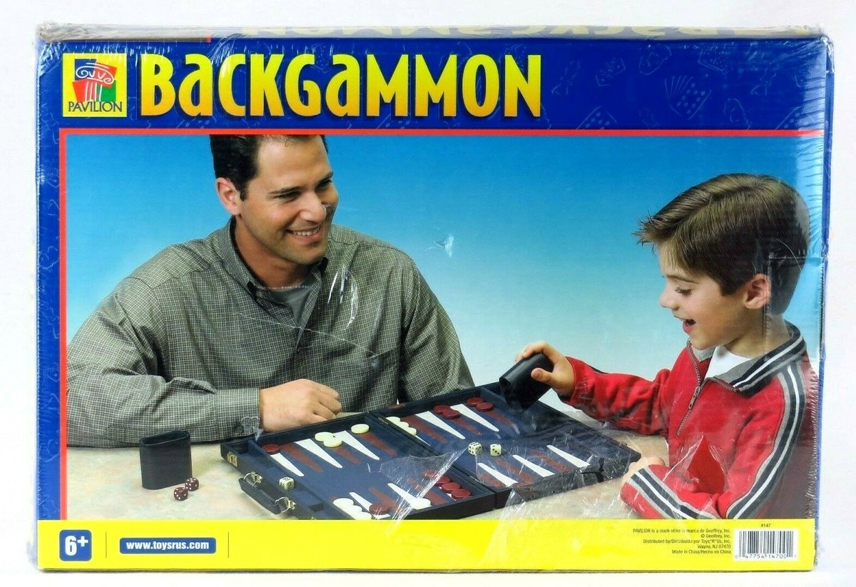 Vintage Backgammon Board Game Pavilion Case Blue Briefcase Toys R