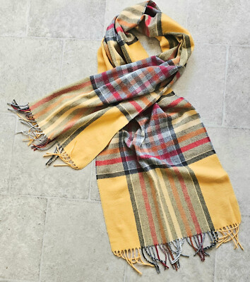 CASHMINK: Plaid, Schal, Karo, ca. 40x160 cm (ohne Fransen), wie neu