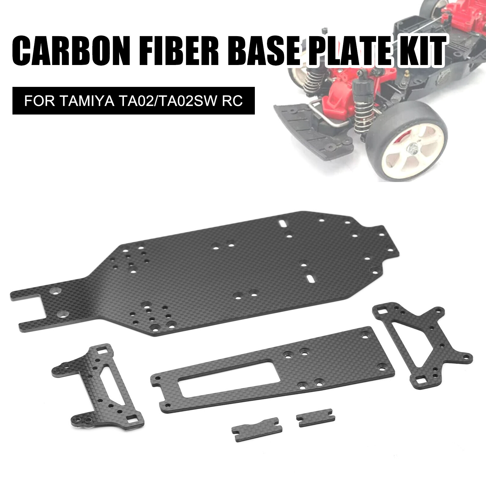Carbon Fiber Shock Absorber Plates for Tamiya TA02 TA02SW RC Cars