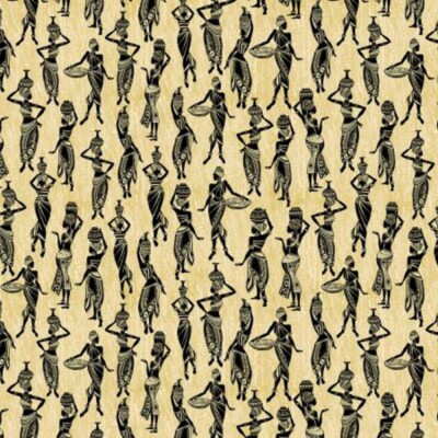 100% Baumwollstoff Timeless Treasures Kenta Afrikanische Frauen Silhouetten