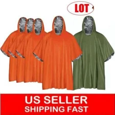 1-4pc Reusable Mylar Thermal Blanket Poncho Emergency Survival Rain Camping Gear