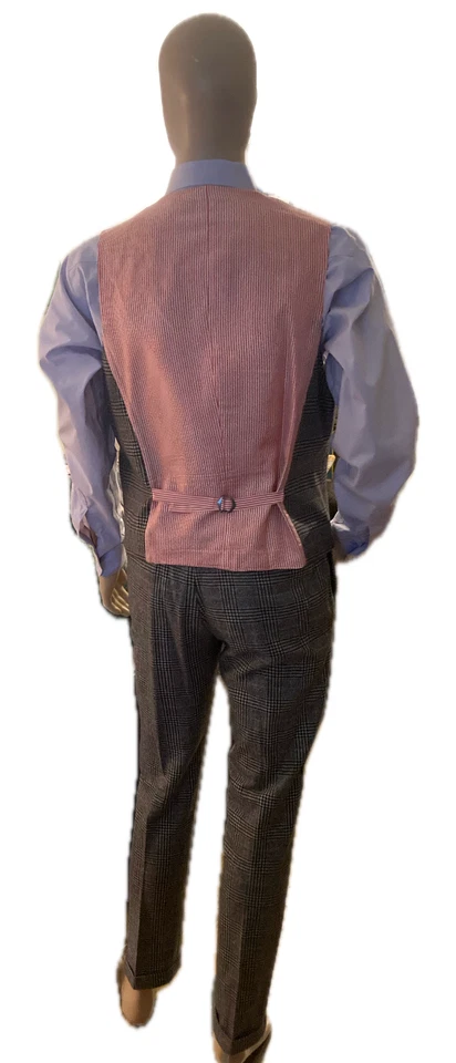 Traje de 3 piezas a cuadros Glen - Estilo Príncipe de Gales / Brooks Brothers / Ajuste regente Foto 4 de 4