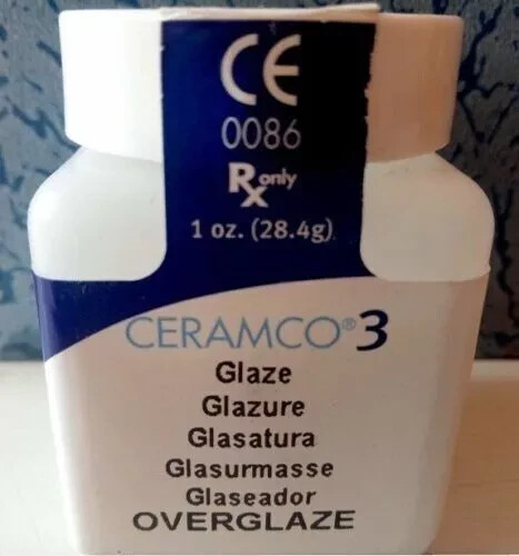Ceramco3 Glaze Powder Bottle of 28.4gm 1oz. OVERGLAZE by DENTSPLY