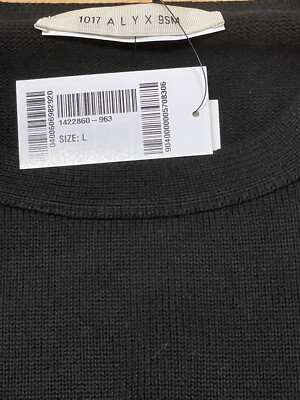 1017 ALYX 9SM Logo Cotton Crewneck Sweater Black Men's Size 1017 ALYX 9SM Logo Cotton Crewneck Sweater Black Men's Size