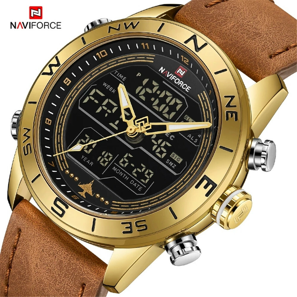 NAVIFORCE Sport Watches Men Top Brand Luxury Business Male Leather Wristwatch