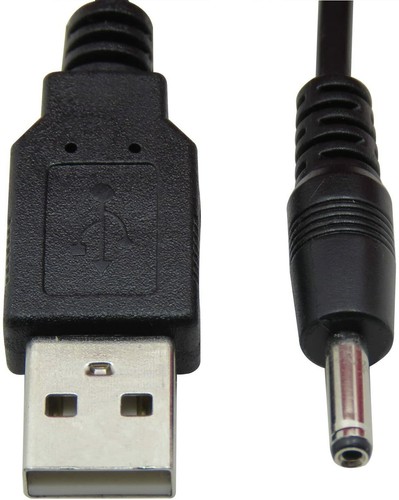 DC 5V Charger Cable USB To Barrel Jack 3.5mm x 1.35 Charging Power Lead Black - Picture 1 of 4