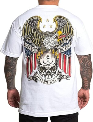 Sullen Rise United T-Shirt Mens's Alternative Eagle Skull Flag Stars SCM5176