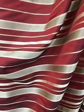 DEEP RED BEIGE Striped Taffeta Brocade Upholstery Drapery Fabric (54 in.) BTY