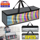 2 pack Flexible Zippered Under Bed Storage Bag Fabric Underbed Clothes Storage