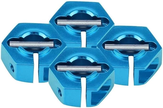 Adaptateur porte-roues 12mm épaisseur 7mm bleu lot de 4 pour voitures RC 1:10... - Photo 2/4