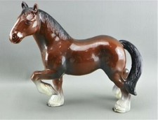 Vintage 1960's Plastic Clydesdale Model Horse Statue 9" Figure Hong Kong 3165