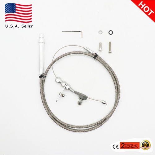 Stainless Braided Transmission Kick Down Cable Detent For Chevy Trans