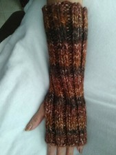 Handmade Knitted Multi Colored Fingerless Gloves