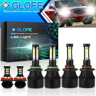 Combo LED Headlight Fog Light Bulbs White 6000K For 2008-2015 Mitsubishi Lancer