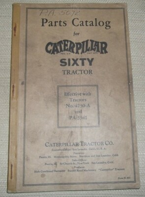 CAT CATERPILLAR SIXTY 60 TRACTOR DOZER PARTS BOOK MANUAL S/N 4230A-UP PA3341-UP