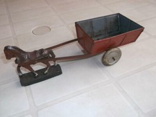 Blechspielzeug 1 Achsiges Pferdegespann Massepferd Antik 100 Jahre alt Milit&auml;r B