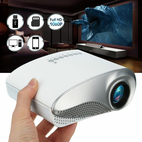 proyector LED portátil Full 1080P cine en casa cine HDMI AV Reino Unido eBay