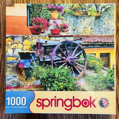 SPRINGBOK Colorful Courtyard 1000 Pc Jigsaw Puzzle~2012~Flowers~Sealed~NEW!