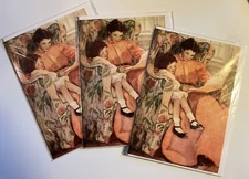 "Reading With Mother" Illus Jessie Willcox Smith~3 Brand New Cards w Envelopes