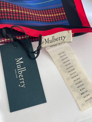 Scarf Mulberry Gift Bag Mulberry England Ladies Stripe Square Silk